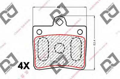 DJ PARTS bp1866 -  Комплект тормозных колодок, дисковый тормоз
